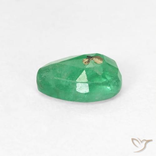 0.51克拉天然绿色祖母绿，梨形，6×4.1毫米，SI
