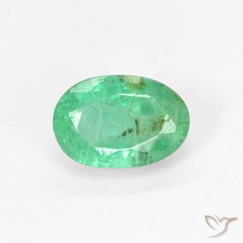 0.50ct 天然 浅绿色 翠, 椭圆形, SI