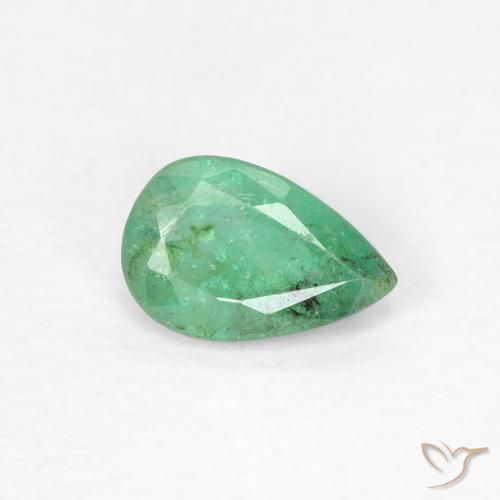 0.35ct 天然 开心果绿 翠, 梨形, SI