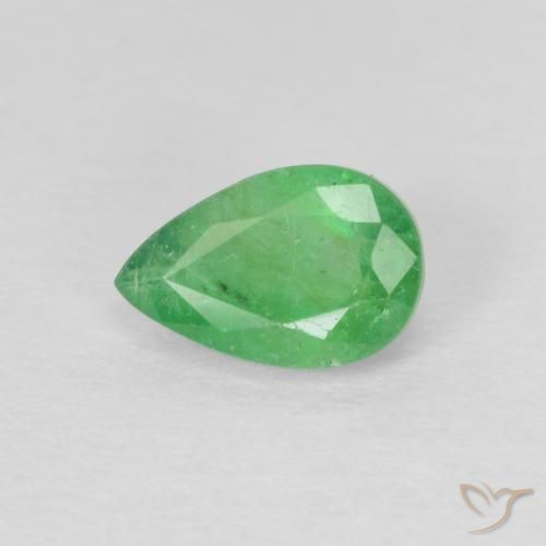 0.43ct 天然 黄绿色 翠, 梨形, SI