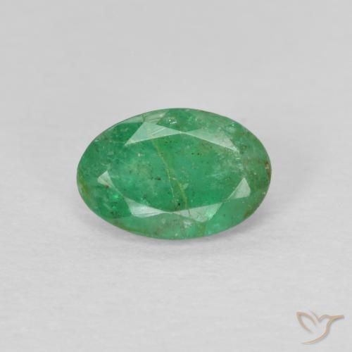 0.43ct 天然 三叶草绿 翠, 椭圆形, SI