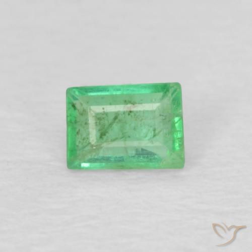 0.15ct 天然 荧光绿色 翠, 狭长方形, SI-I1