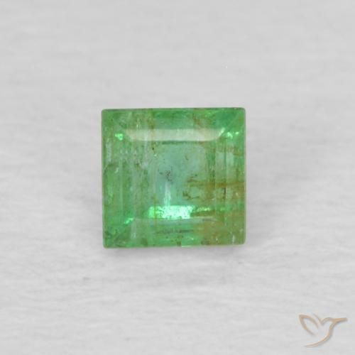 0.15ct 天然 黄绿色 翠, 正方形, VS-SI