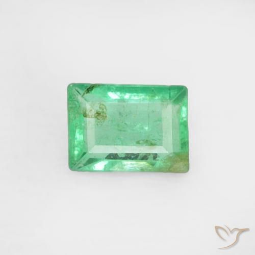 0.15ct 天然 亮绿色 翠, 狭长方形, VS-SI