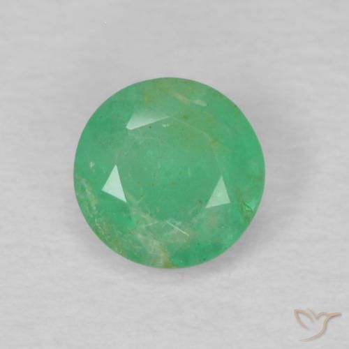 0.27ct 天然 黄绿色 翠, 圆形的, VS-SI