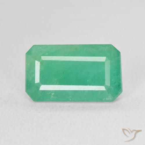 3.66ct 天然 蓝绿色 翠, 祖母绿式切割, SI