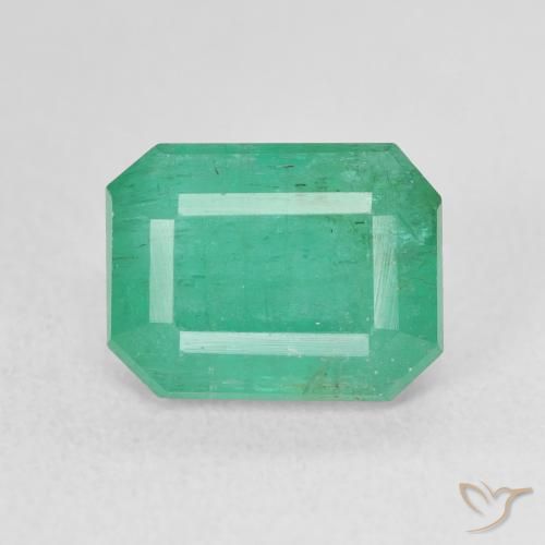4.17ct 天然 冷绿 翠, 祖母绿式切割, SI
