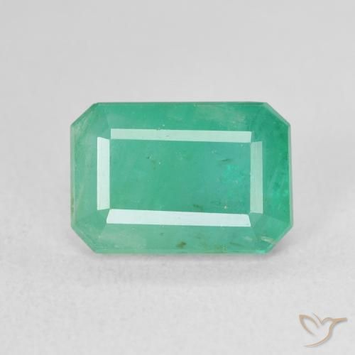 3.46ct 天然 蓝绿色 翠, 祖母绿式切割, SI