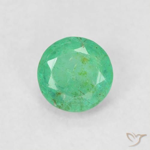 0.17ct 天然 荧光绿色 翠, 圆形的, SI