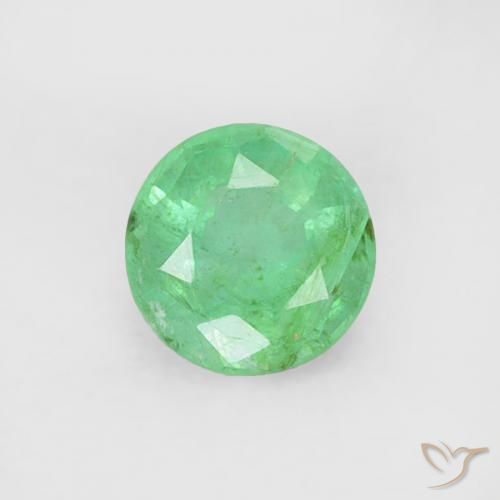 0.16ct 天然 冷绿 翠, 圆形的, SI