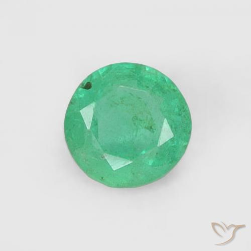 0.18ct 天然 冷绿 翠, 圆形的, SI