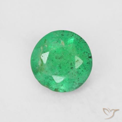0.16ct 天然 亮绿色 翠, 圆形的, SI