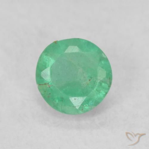 0.19ct 天然 中绿色 翠, 圆形的, SI
