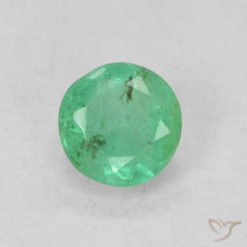 0.20ct 天然 亮绿色 翠, 圆形的, SI