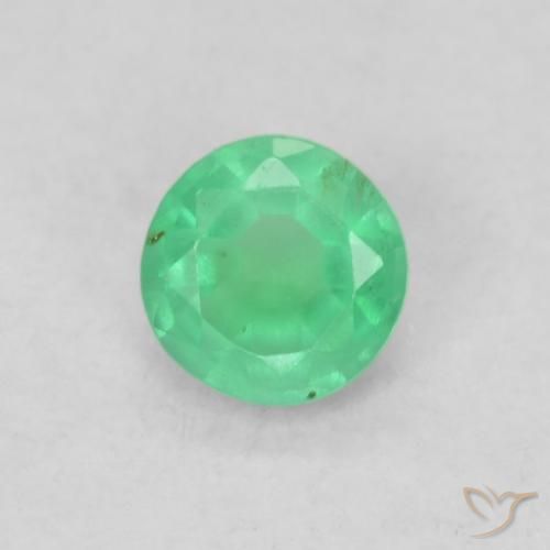 0.17ct 天然 浓绿 翠, 圆形的, SI