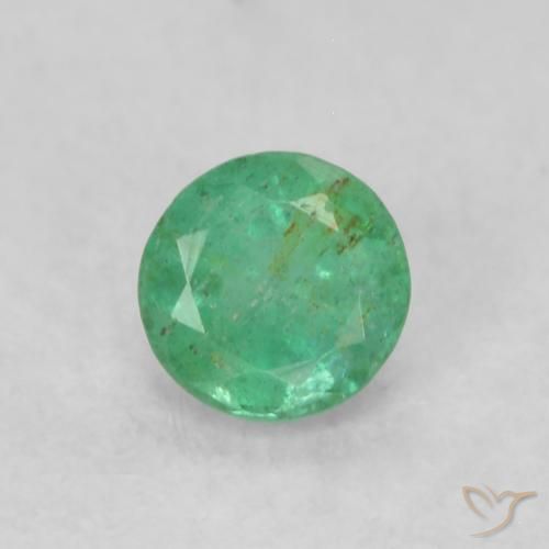 0.16ct 天然 翡翠绿 翠, 圆形的, SI