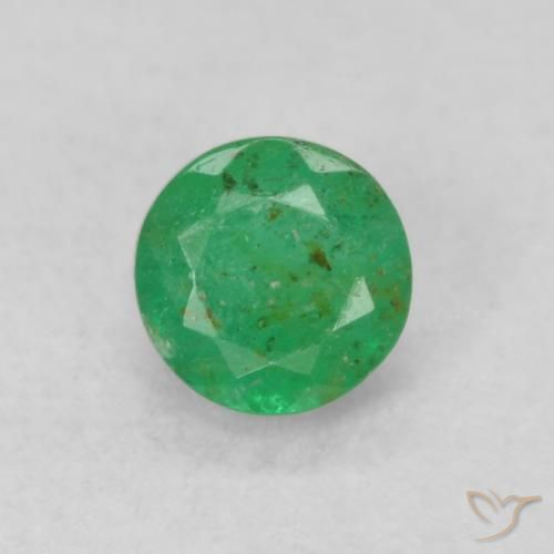 0.18ct 天然 浅绿色 翠, 圆形的, SI