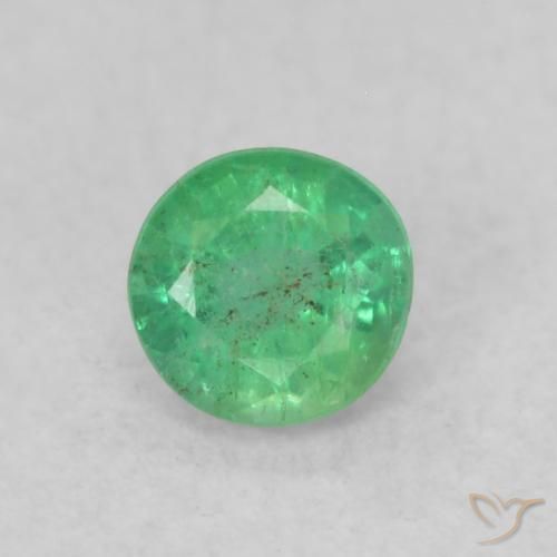 0.18ct 天然 浅绿色 翠, 圆形的, SI