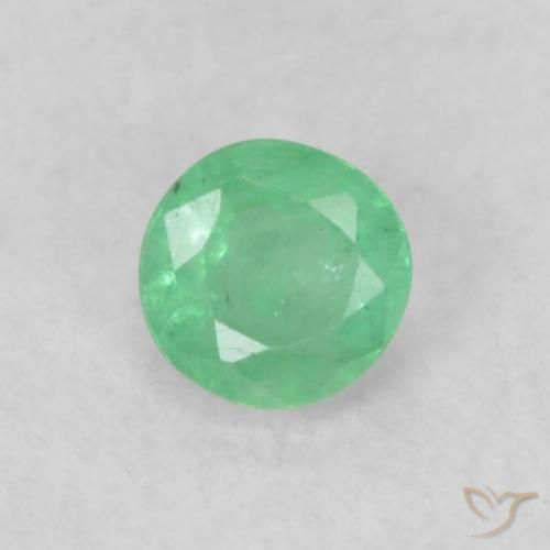 0.19ct 天然 浅绿色 翠, 圆形的, SI