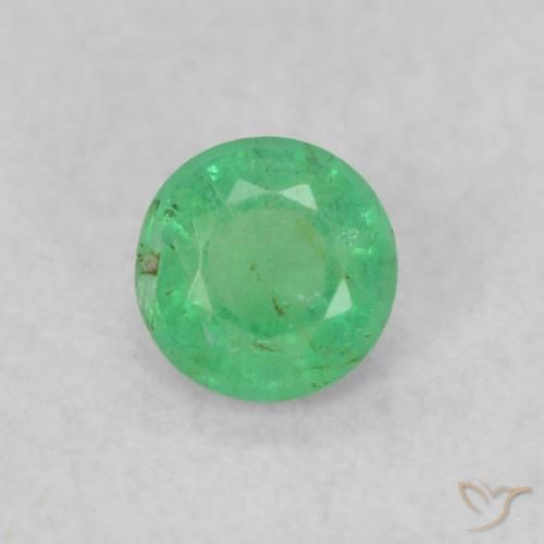 0.16ct 天然 浅绿色 翠, 圆形的, SI