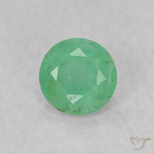 0.16ct 天然 浅绿色 翠, 圆形的, SI