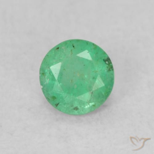0.17ct 天然 浓绿 翠, 圆形的, SI