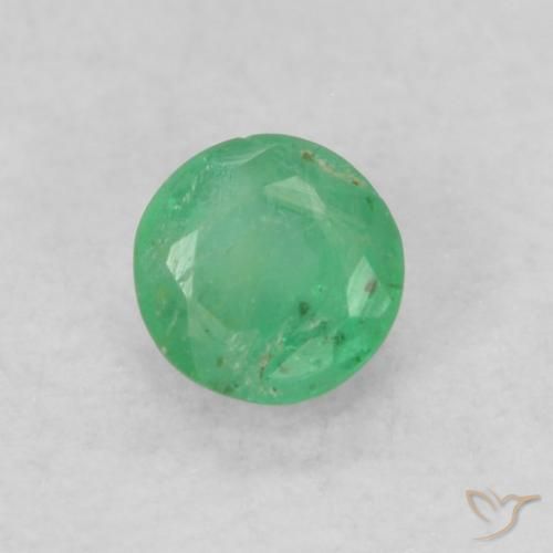 0.19ct 天然 荧光绿色 翠, 圆形的, SI