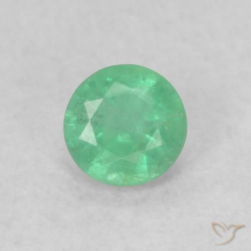 0.17ct 天然 荧光绿色 翠, 圆形的, SI