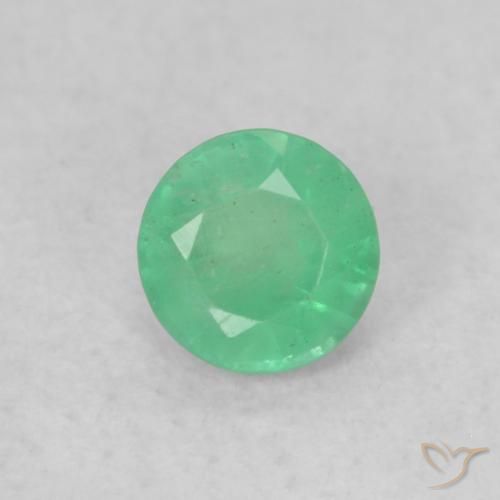 0.17ct 天然 中绿色 翠, 圆形的, SI