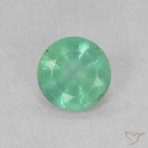0.14ct 天然 冷绿 翠, 圆形的, SI