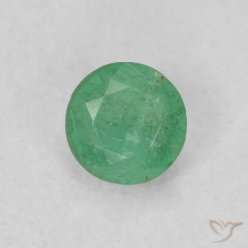 0.18ct 天然 深绿色 翠, 圆形的, SI
