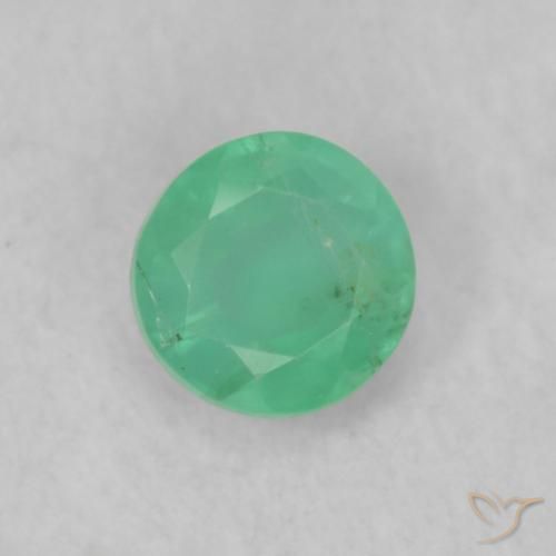 0.18ct 天然 深蕨绿 翠, 圆形的, SI