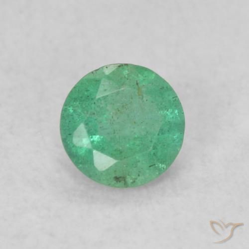 0.14ct 天然 中绿色 翠, 圆形的, SI