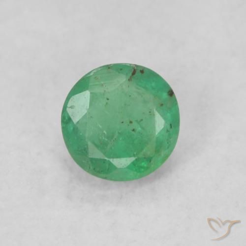 0.17ct 天然 浅冷绿 翠, 圆形的, SI