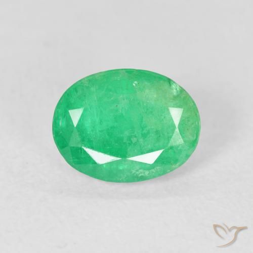 1.42ct 天然 黄绿色 翠, 椭圆形, SI