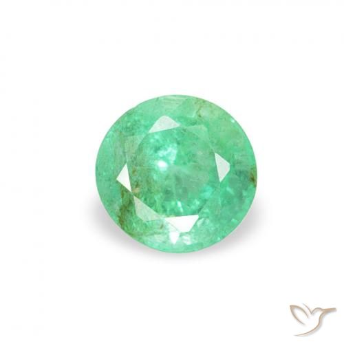 0.16ct 天然 亮绿色 翠, 圆形的, SI