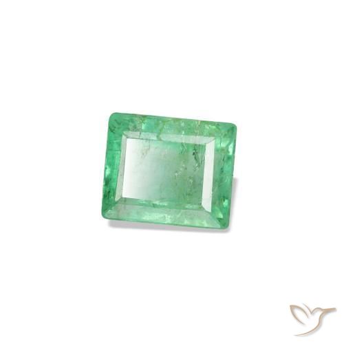 0.15克拉天然绿色祖母绿，长方形切工，3.2×2.8毫米，SI
