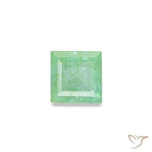 0.09克拉天然绿色祖母绿，方形，2.5×2.5毫米，SI