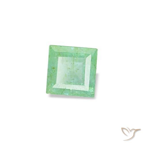 0.09克拉天然绿色祖母绿，方形，2.5×2.5毫米，SI