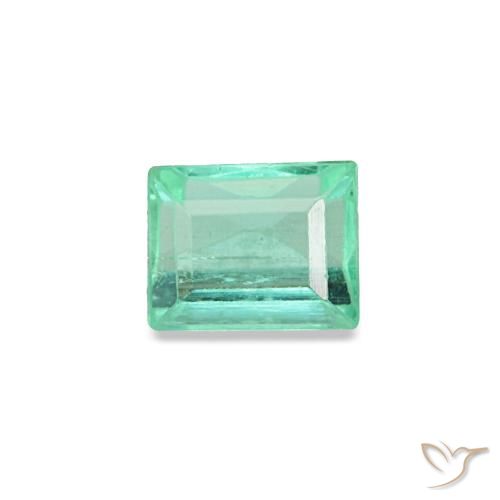 0.13ct 天然 浅绿色 祖母绿, 长方形切工, VVS-VS, Photo A