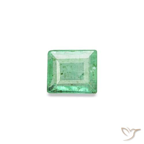 0.12克拉天然绿色祖母绿，长方形切工，3×2.7毫米，SI