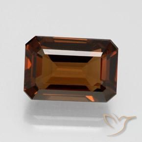 7.56ct 天然 山核桃棕 顽辉石, 祖母绿式切割, VVS