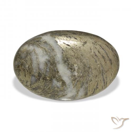 30.90克拉天然Feather Pyrite，椭圆形，不透明