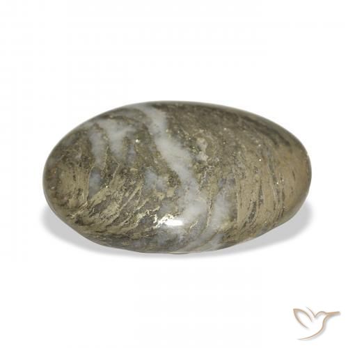 30.90克拉天然Feather Pyrite，椭圆形，不透明