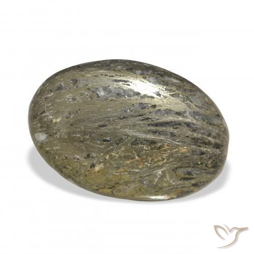 34.01克拉天然Feather Pyrite，椭圆形，不透明