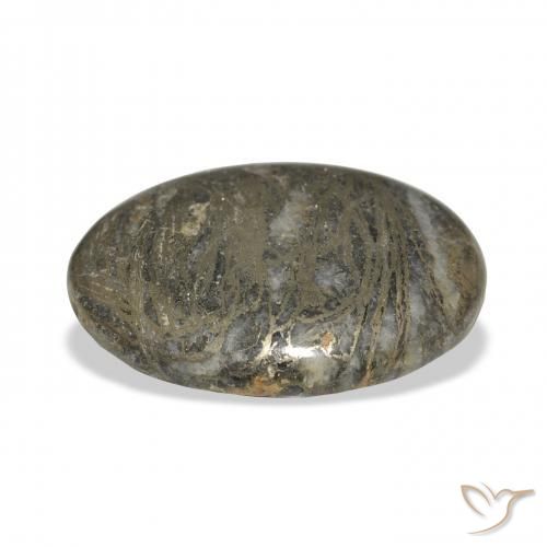 37.90克拉天然Feather Pyrite，椭圆形，不透明