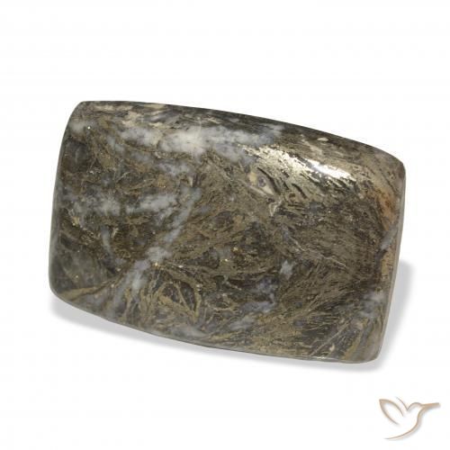 38.92克拉天然Feather Pyrite，软垫，不透明