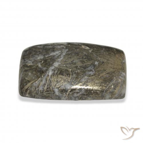 38.92克拉天然Feather Pyrite，软垫，不透明