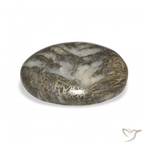 23.93克拉天然Feather Pyrite，椭圆形，不透明