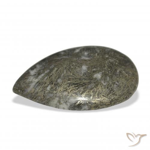 38.41克拉天然Feather Pyrite，梨形，不透明